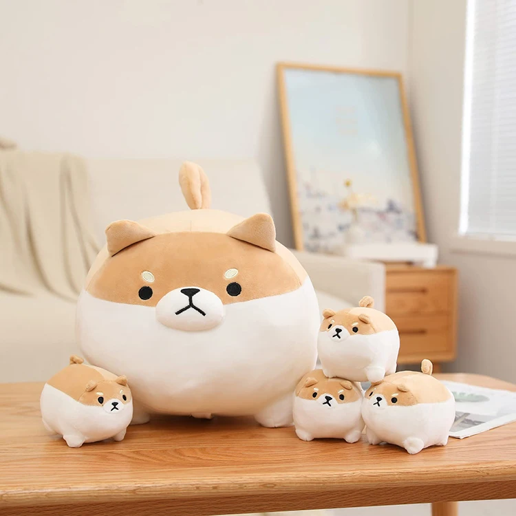 Custom Animal Stuffed Cartoon Doll Plush Toys Panda Seal Shiba Inu Shape Soft Pillow for Baby Kids