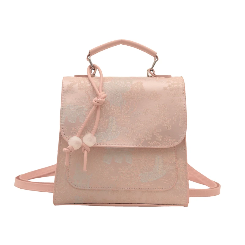 2024 New Chinese  Style Printed Backpack for Women Handbag Casual Beautiful Design Fashionable Niche Bag