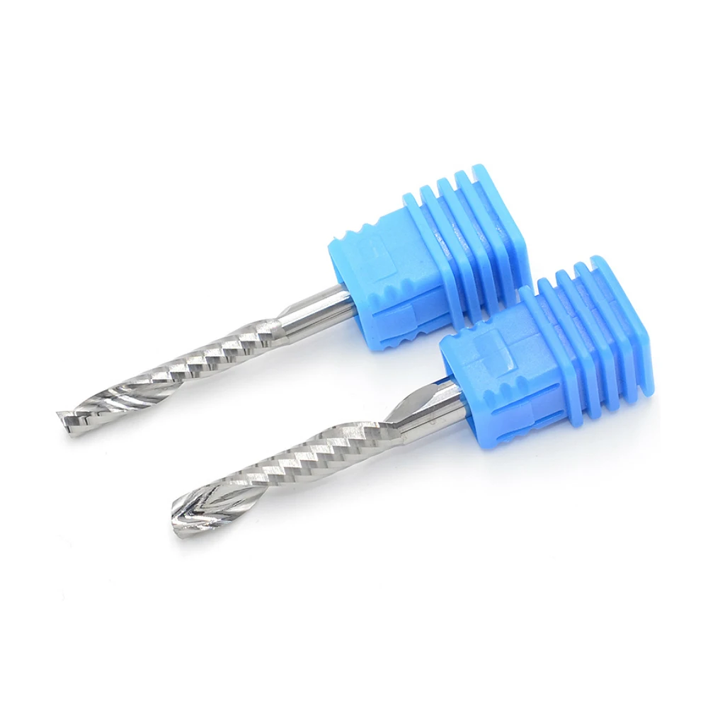 4mm Shank one Flute Spiral Cutter router bit CNC end mill For MDF carbide milling cutter tugster steel router bits for wood