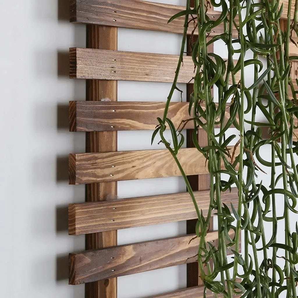 Rustic Wall Hanging Wood Flower Pot Rack Balcony Living Room Flower Plant Shelf