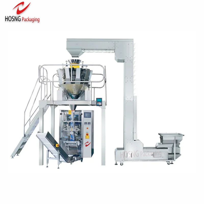 VFFS 420 2 4 10 14 20 Multi Head weigher 0.6 1.6 2 2.5 4 litres bag size 5 to 12 inch width Z feeder conveyor packaging machine