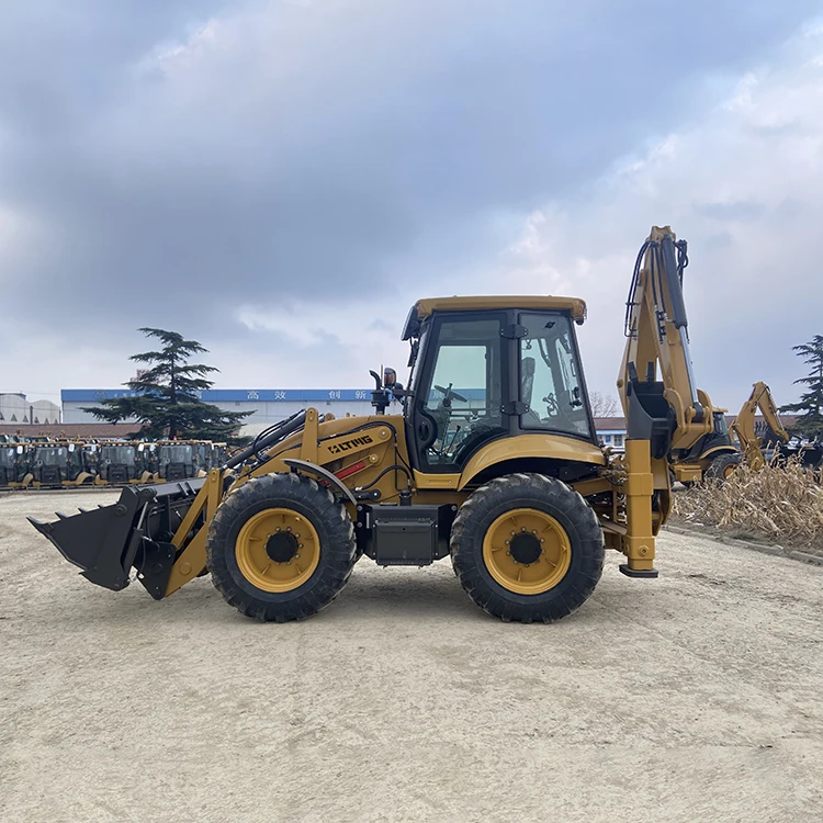 In stock Hydraulic Joystick Operation Articulated Backhoe Excavator Loader With CE