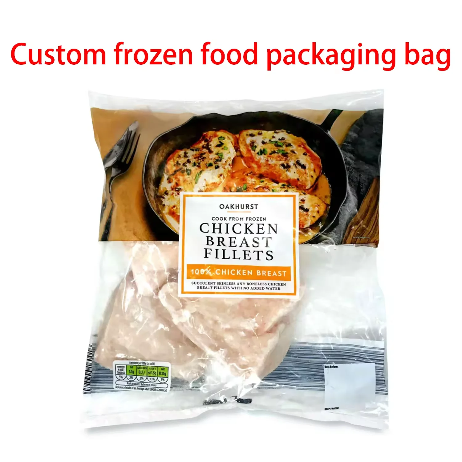 Heat Seal Gravure Printing Meat Dumplings Seafood Potato Frozen French Fries Bags Vegetable Frozen Chicken Packaging