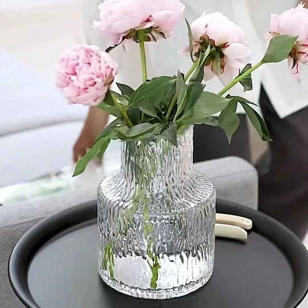 Creative glass cheap clear bud vase for Flower Arranger