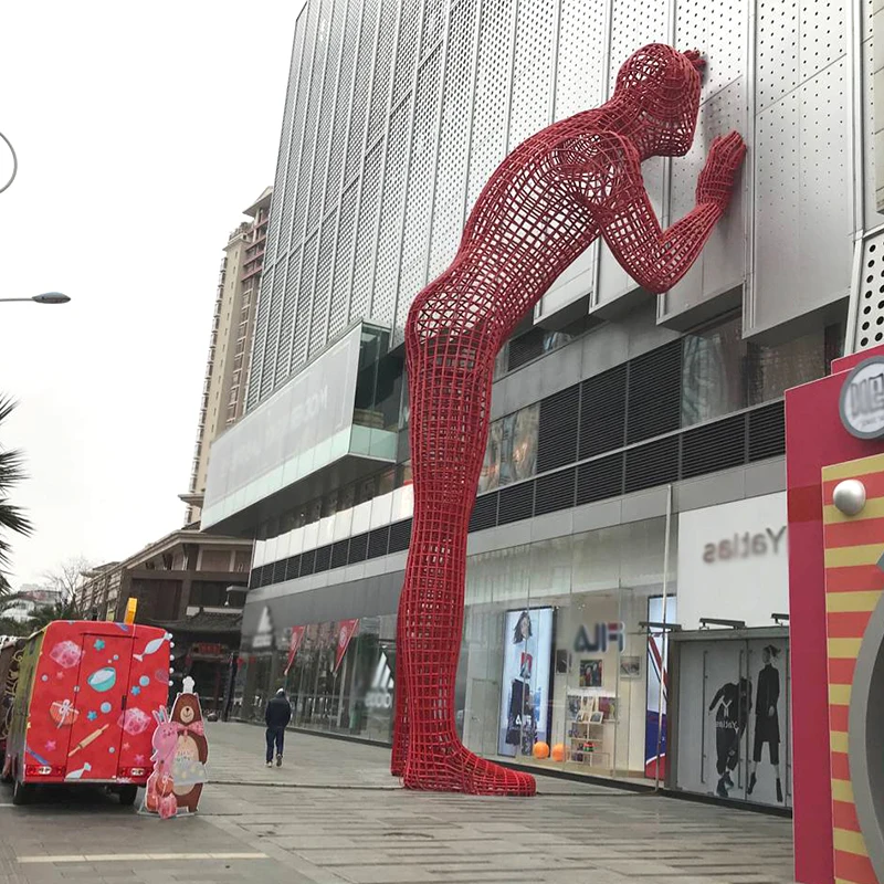 K303 Stainless steel giant sculpture black man statue sculpture stainless steel chinese old man customized statue