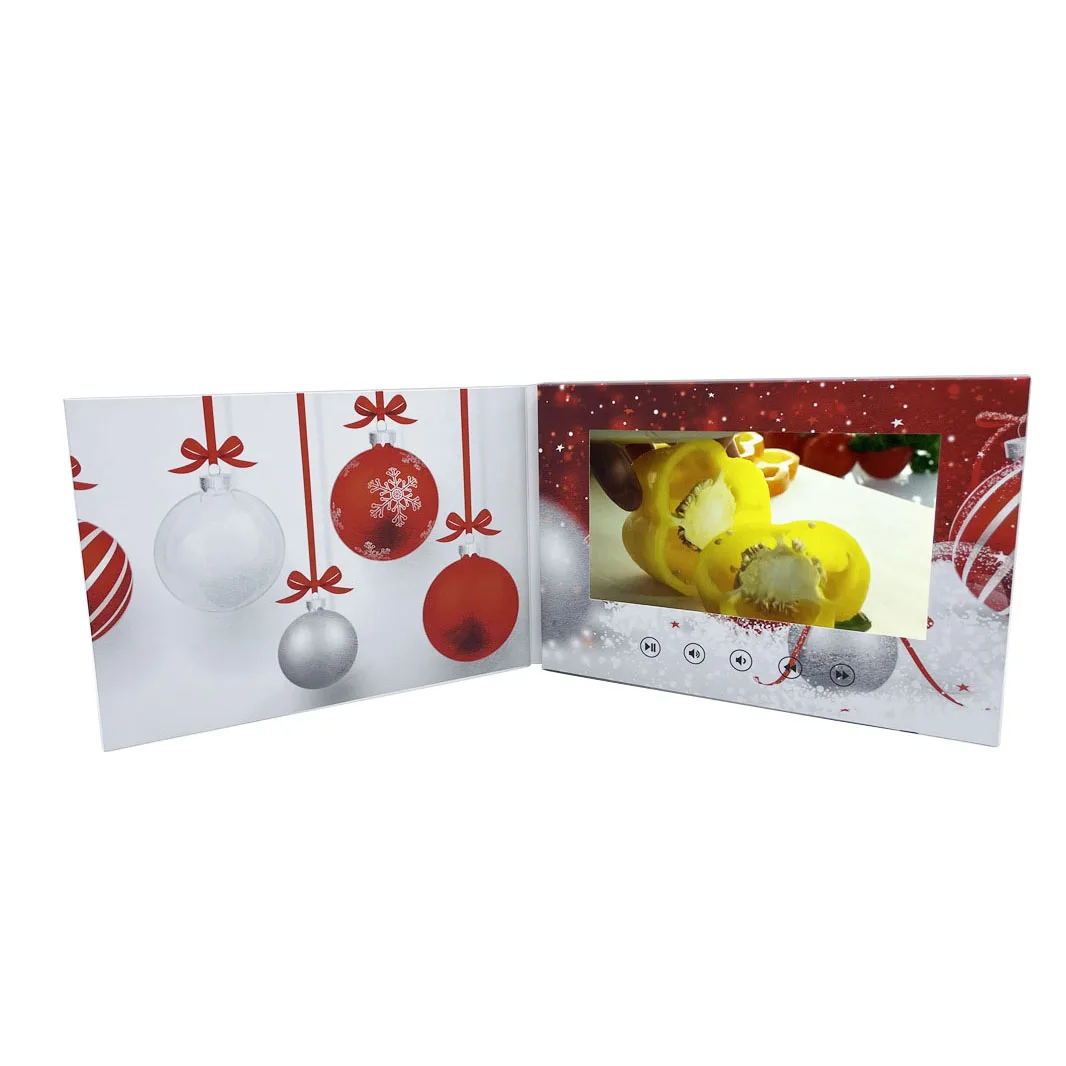 luxury 7 inch IPS screen wedding video book card brochure video with printing