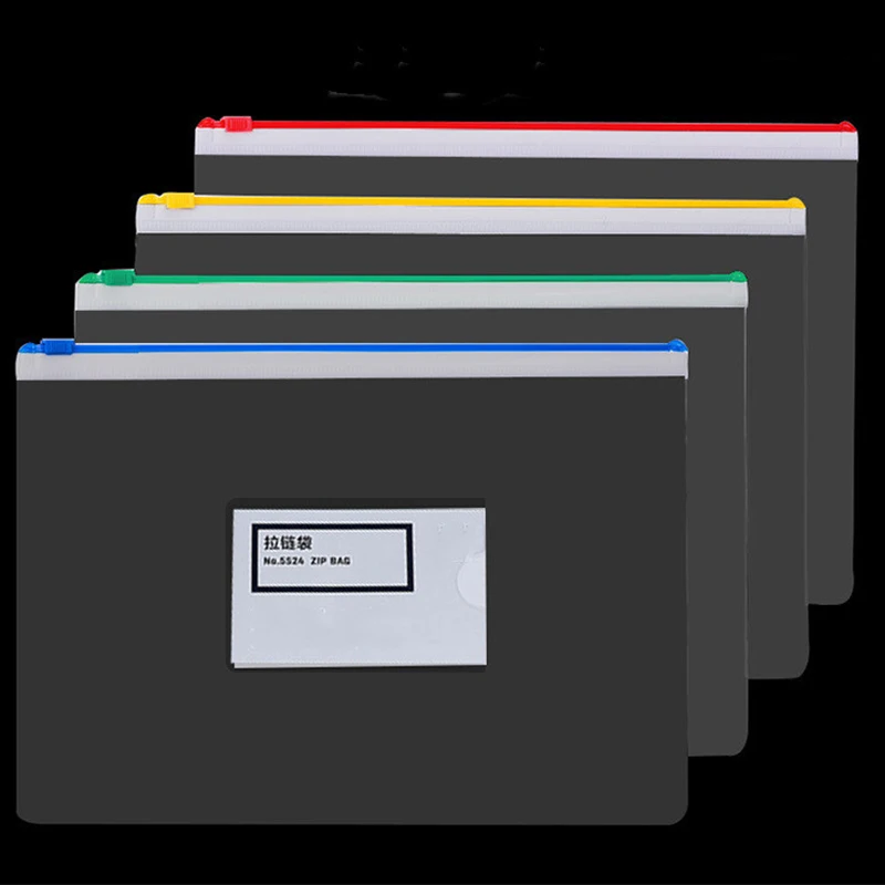 Clear Plastic Envelope Zip Closure Organizer A4