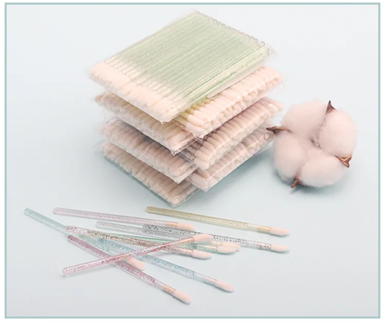 Beauty Care Make Up Tools Flocking brush head, crystal shaft Material Portable and Convenient Lip Brush from China