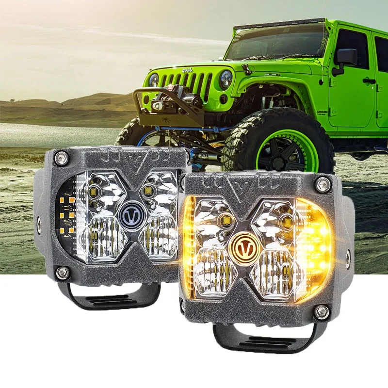 2022 New Unique Design Dual Color Combo beam LED fog driving Side Shooter 40W LED Driving Fog Light