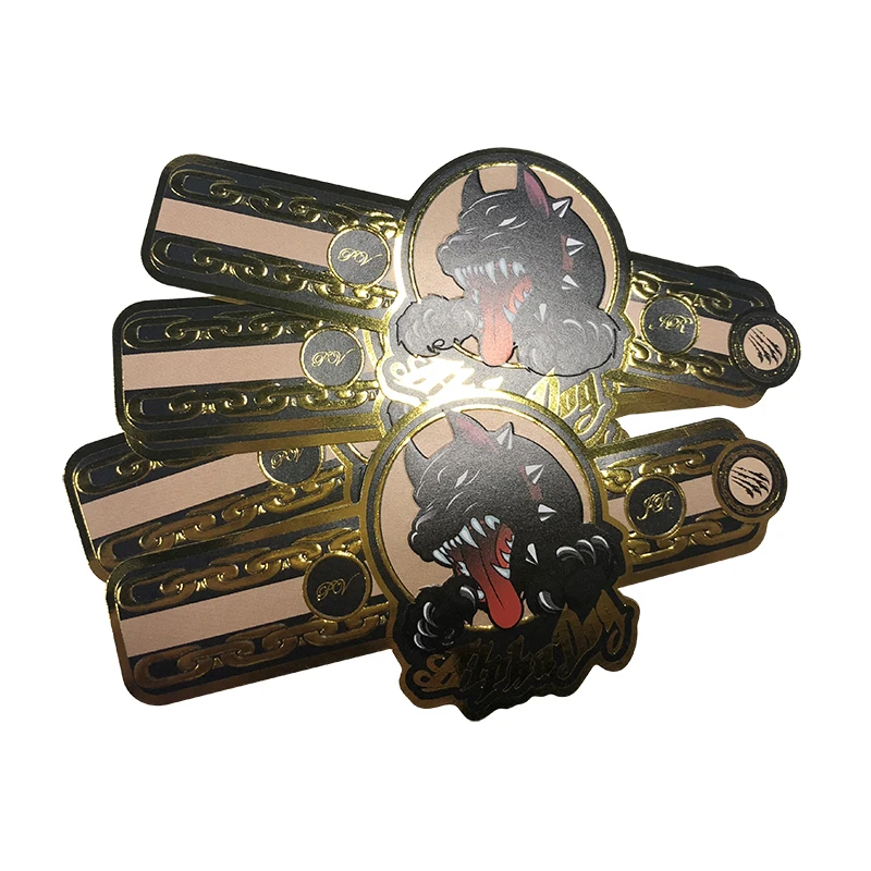 Custom  Hot Stamping  Ring Cigar Bands Printing Embossing Gold Stamping Cigar Label Die Cut Sticker