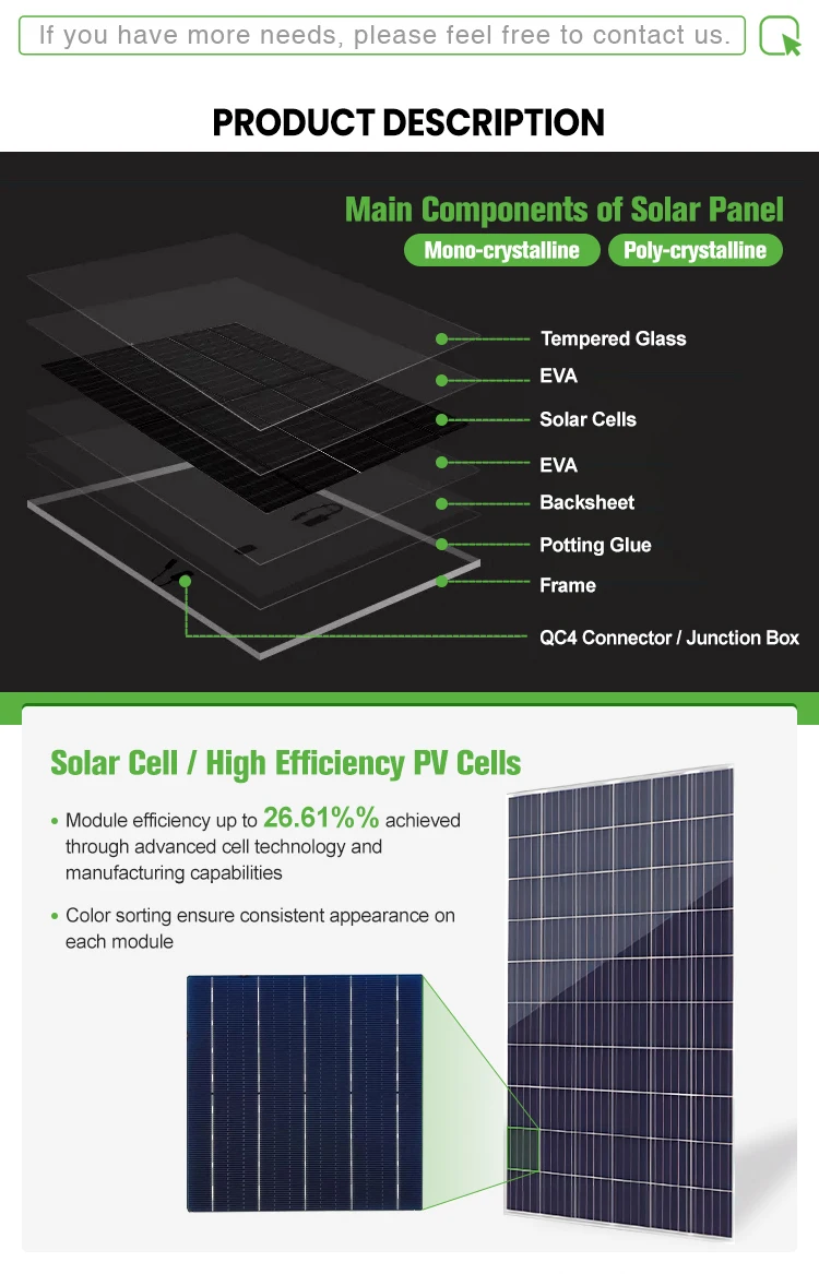 Factory price solar energy generation 156 half cells 590W silicon solar cells polycrystalline solar panels