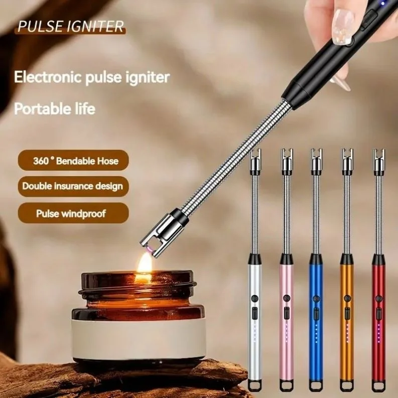 Rechargeable Arc Flameless Plasma Lighter Windproof Kitchen Usb Lighter For Bbq Gas Stove Ignition
