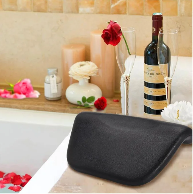 Oreiller Spa oreiller doux avec 2 tasses aspirantes Tete Cou Support d oreiller pu materiau pour et maison