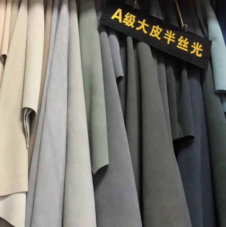 Stock various tan or white color genuine cow split suede leather nubuck leather factory for shoes upper