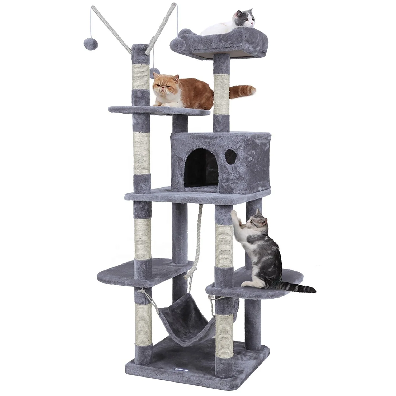 High Quality Grey Big Pet House Cat Scratcher Tree