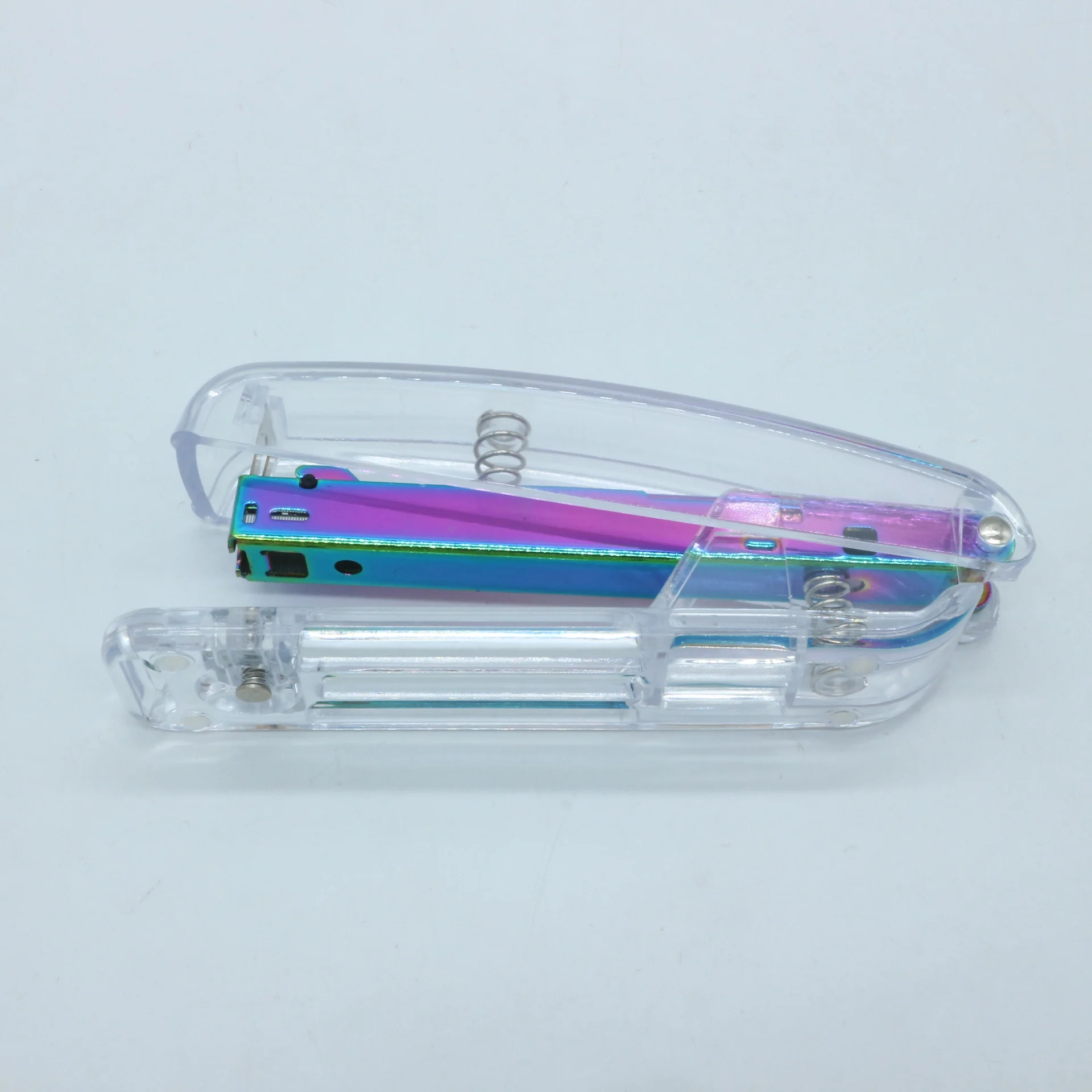 JSM Transparent Acrylic Shinning Metal 24/6 26/6 Large Pocket Fashion Paper Stationery set Office PS Stapler