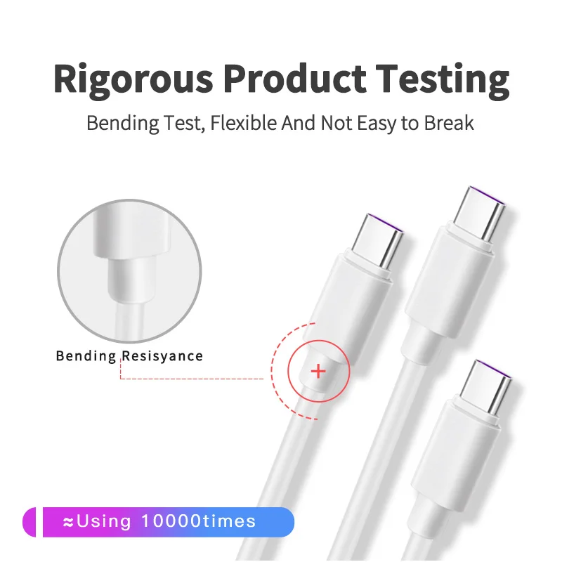 USB-A 2.0 Cable Type C Charging and Data Transfer 1m Quick Charge Cable