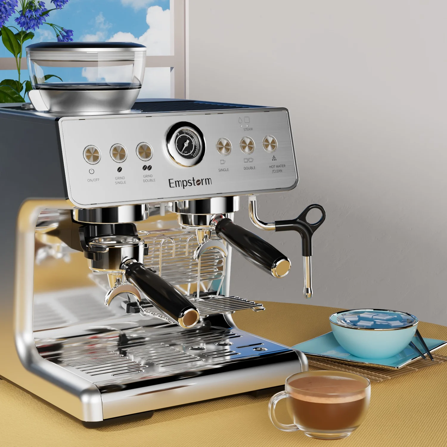 Affordable Price 220V High-end batista coffee machine electric milk frother 20 bar italian pump espresso coffee maker machine