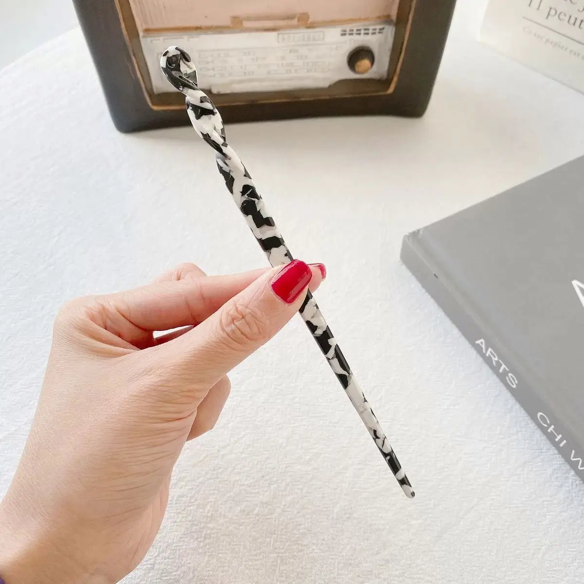 Fashion acrylic acetate hair clasp chopsticks twisted Stick pin Women Girls japan hairpins