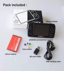 Playgo Upgraded 3.5 Inch IPS Retro Video Handheld Game Console Built in 16GB SD card 64 Bit Emulator console for PS1 GBA