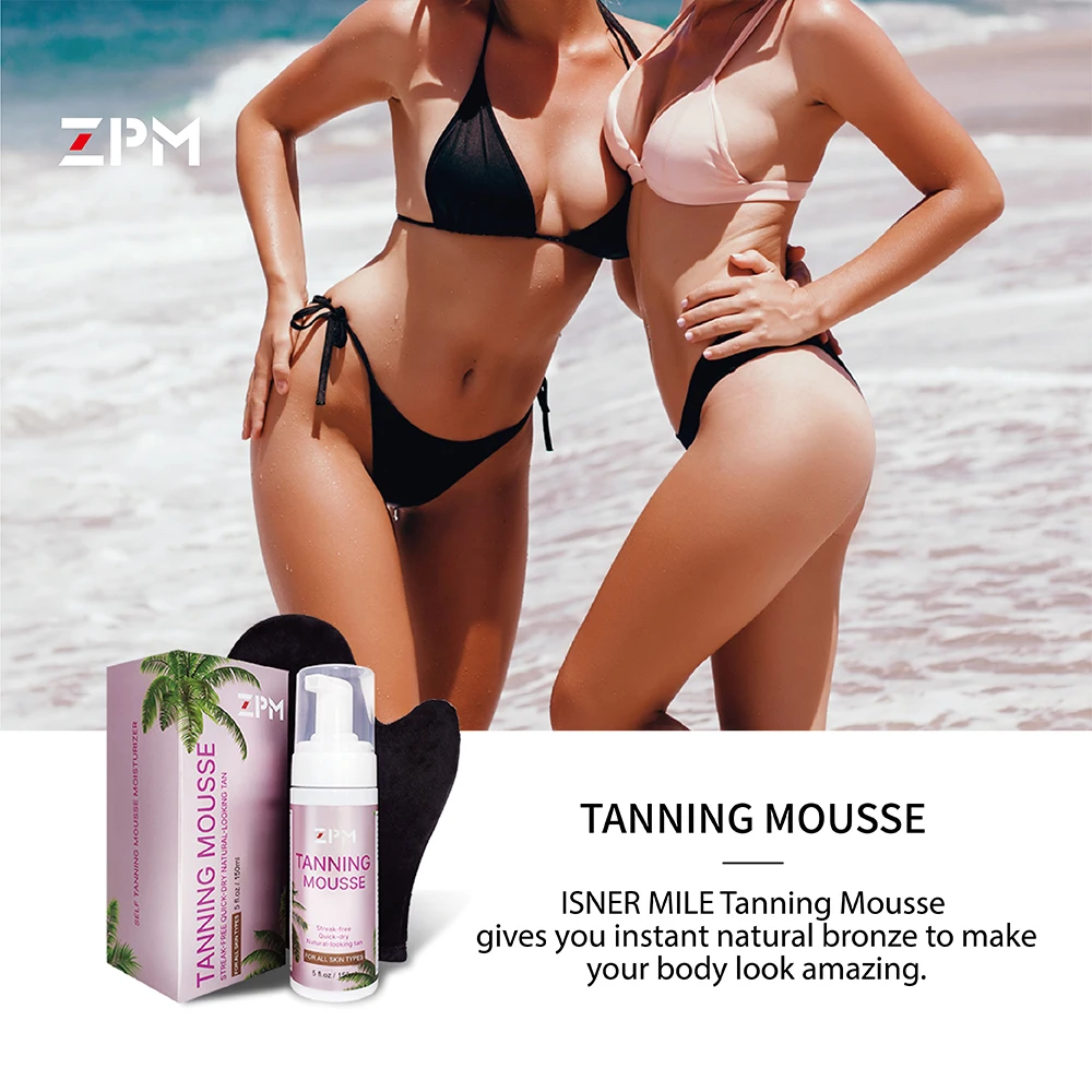 Увлажняющий загар без солнца, чистый натуральный Темный дубильный пеноматериал, самозагаряющийся мусс
