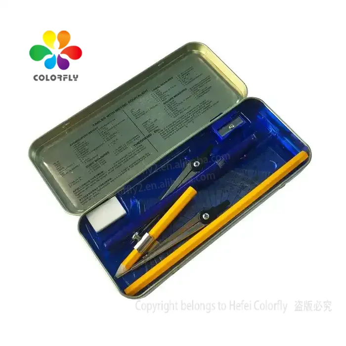 2022 новые пользовательские ящики для канцелярских принадлежностей школы в виде геометрических фигур математический набор калькулятор как показано на рисунке 12 комплектов/коробка 18*7 7 см