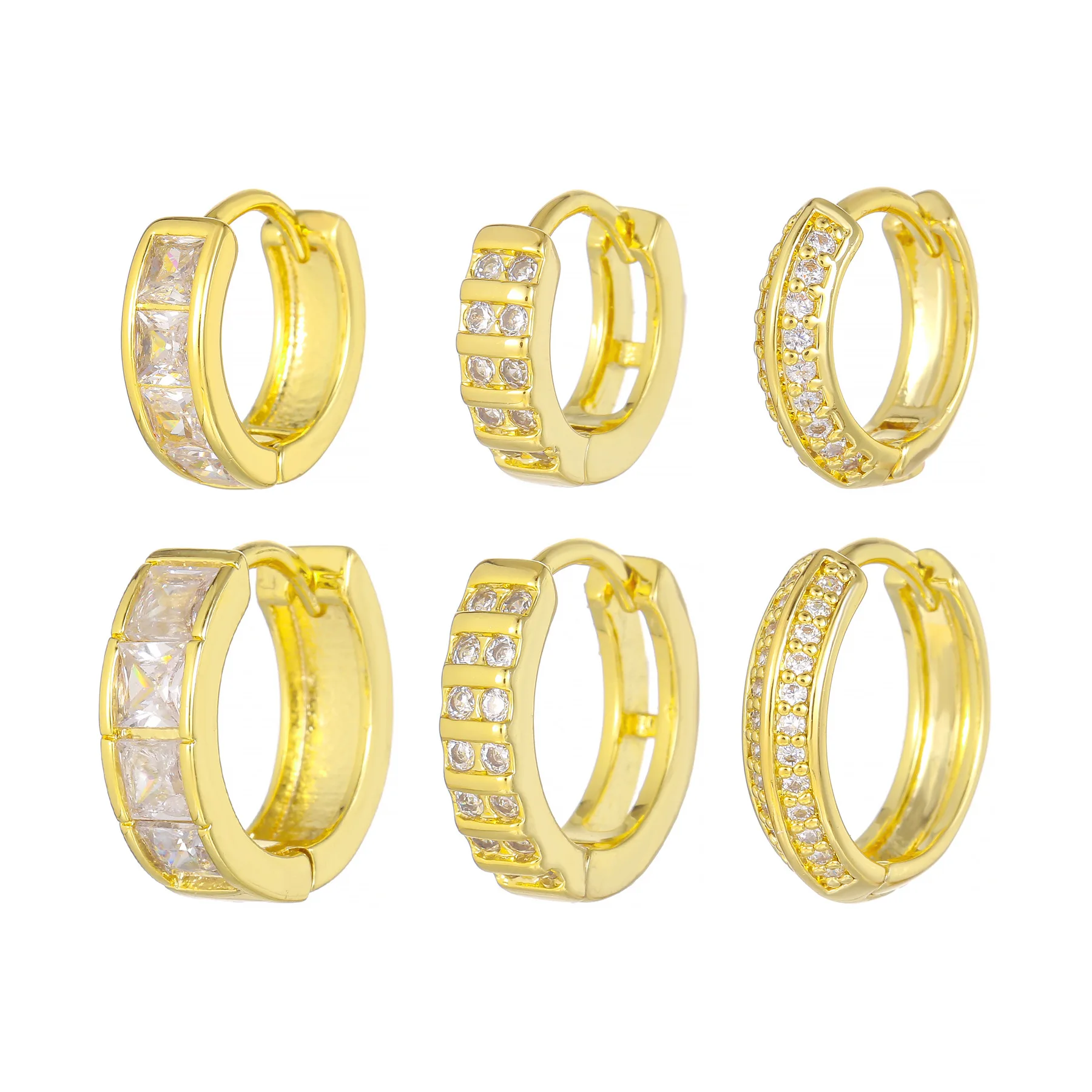 2023 New Design Zircon Earrings 18K Gold Plated Brass Earrings Fashion Jewelry Simple Wholesale Earrings For Women