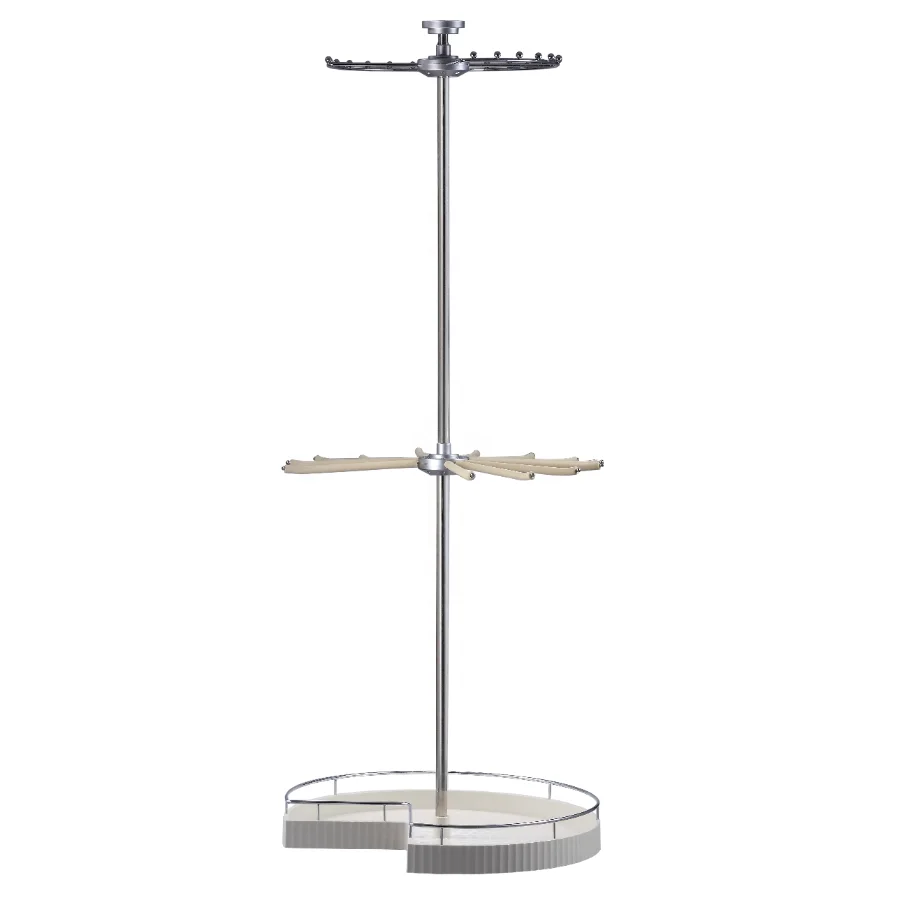 Hot sell three layers rotating clothes basket wardrobe accessories with trousers rack for 90 degrees corner wardrobe