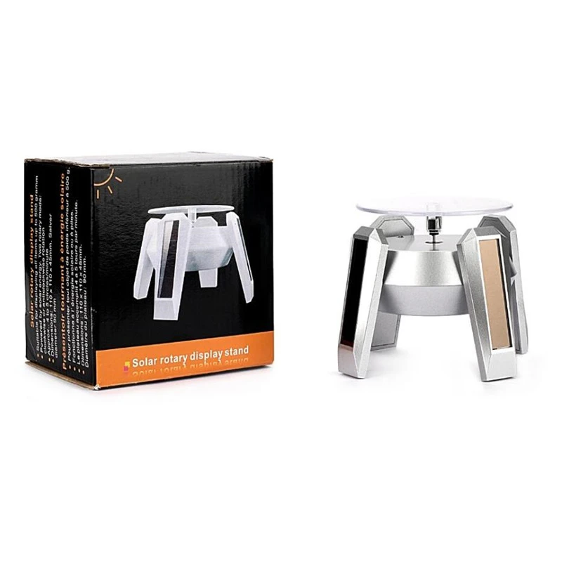 Popular Solar Display Stand Turntable Battery Double Used Rotating Display for Jewelry Spinner Watch Hobby Collection Shelf