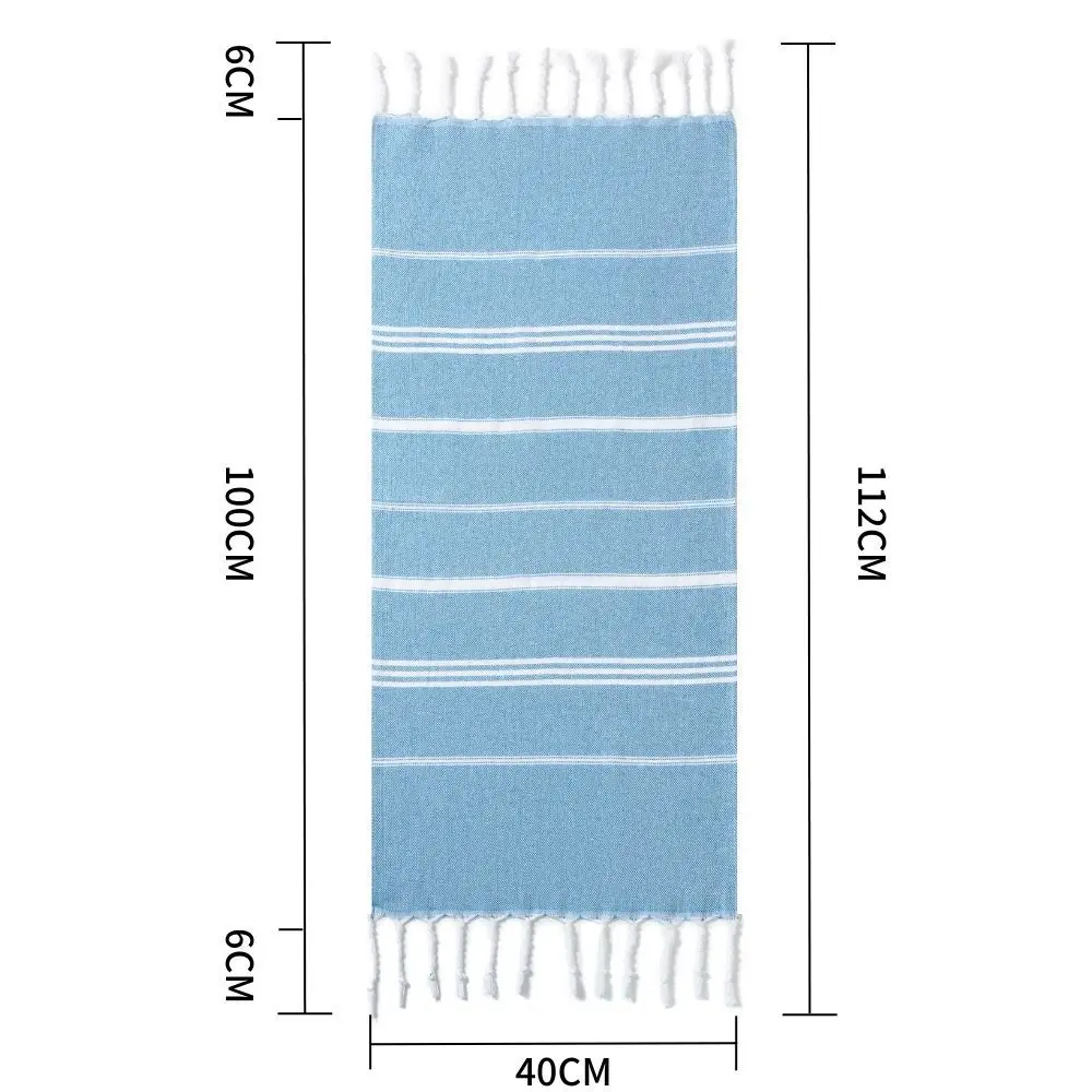 40x100CM Turkish Cotton Kitchen Tea Towel Plain Color Hand Towel Nordic Table Mat Fringe Rectangular Tablecloth Kitchen Supplies