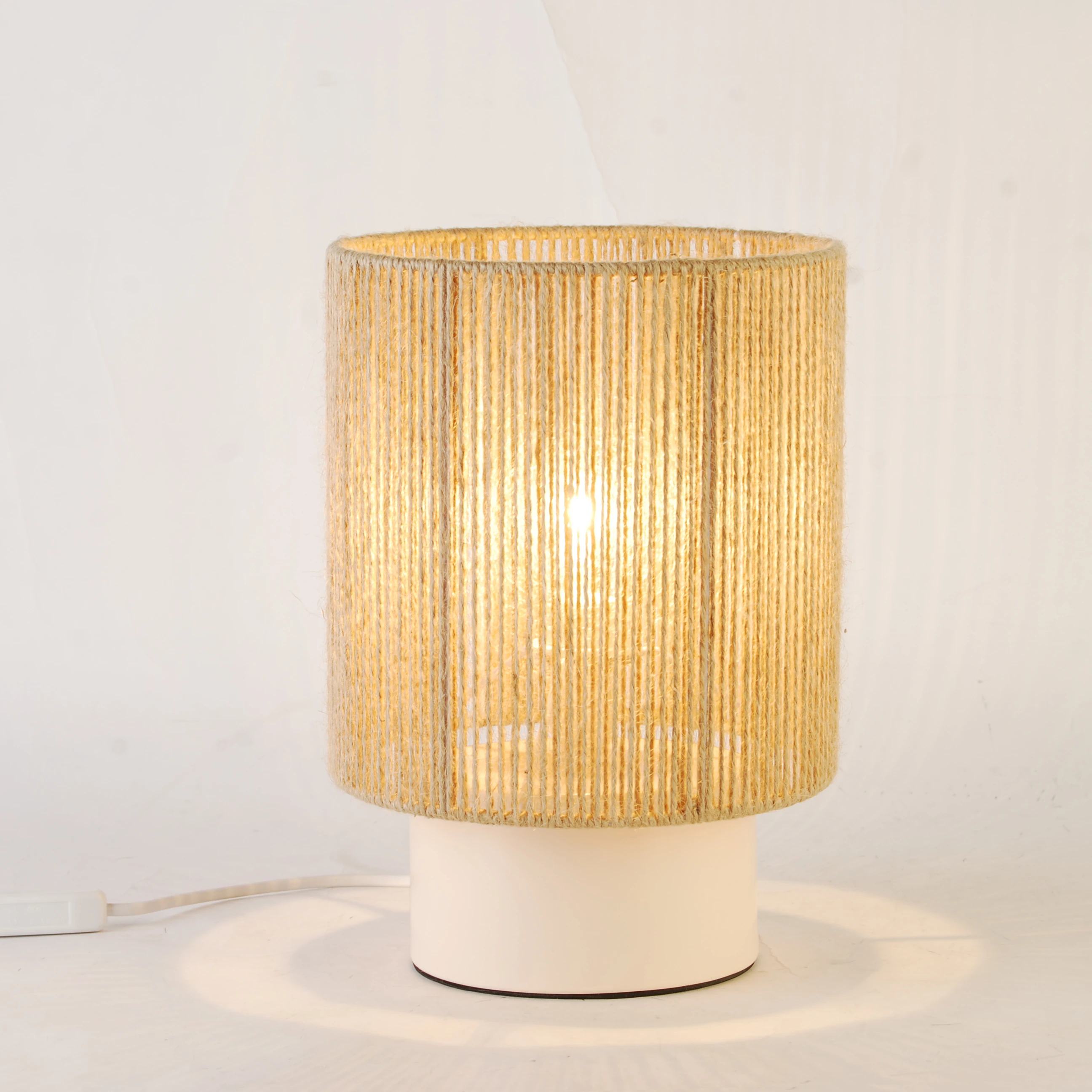 Rope Desk Lamp with White Decoration Base Easy Style Table Light E14 40W Bulb