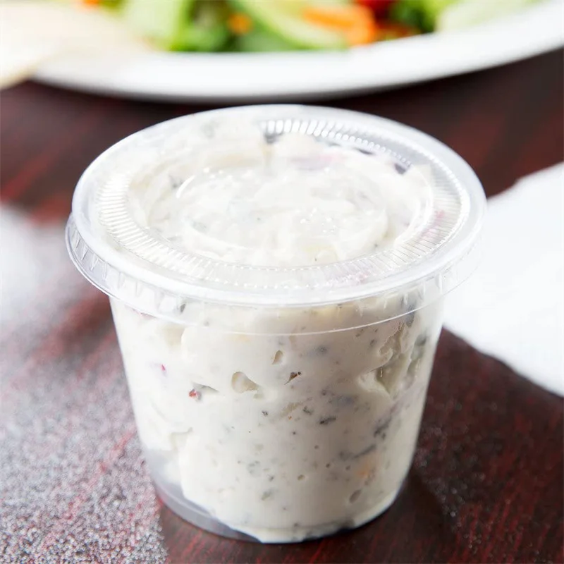China Transparent Disposable Plastic PP Cup Yogurt Sauce Cup With Lid Eco Friendly