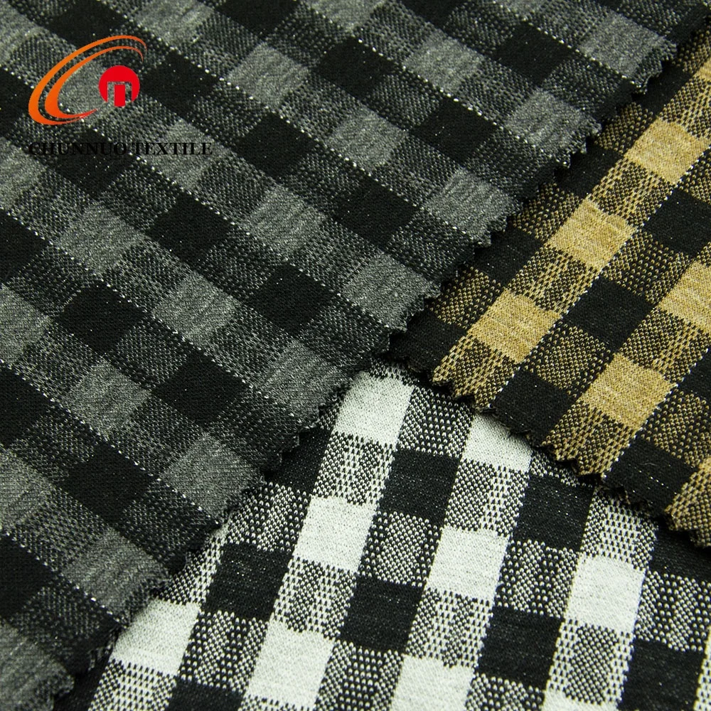 Fashion Textile  Polyester Lycra sliver line yarn dyed Jacquard  jersey knitted fabric for suit
