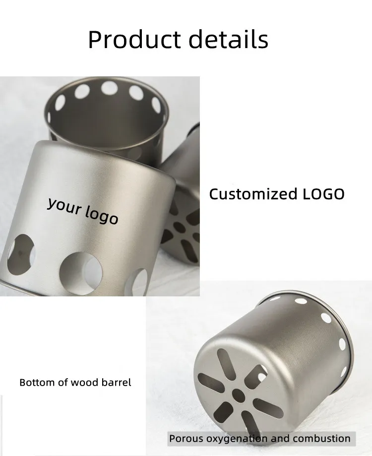 Wholesale Portable Outdoor Biomass Burning Pellet Camping Backpacking Titanium Wood Stove