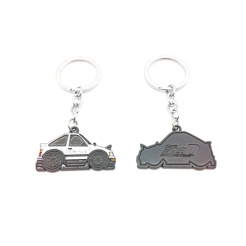 Keychain For initial D Silicone material Car culture modification logo wholesale Creative Gift Alloy Pendant Auto accessories