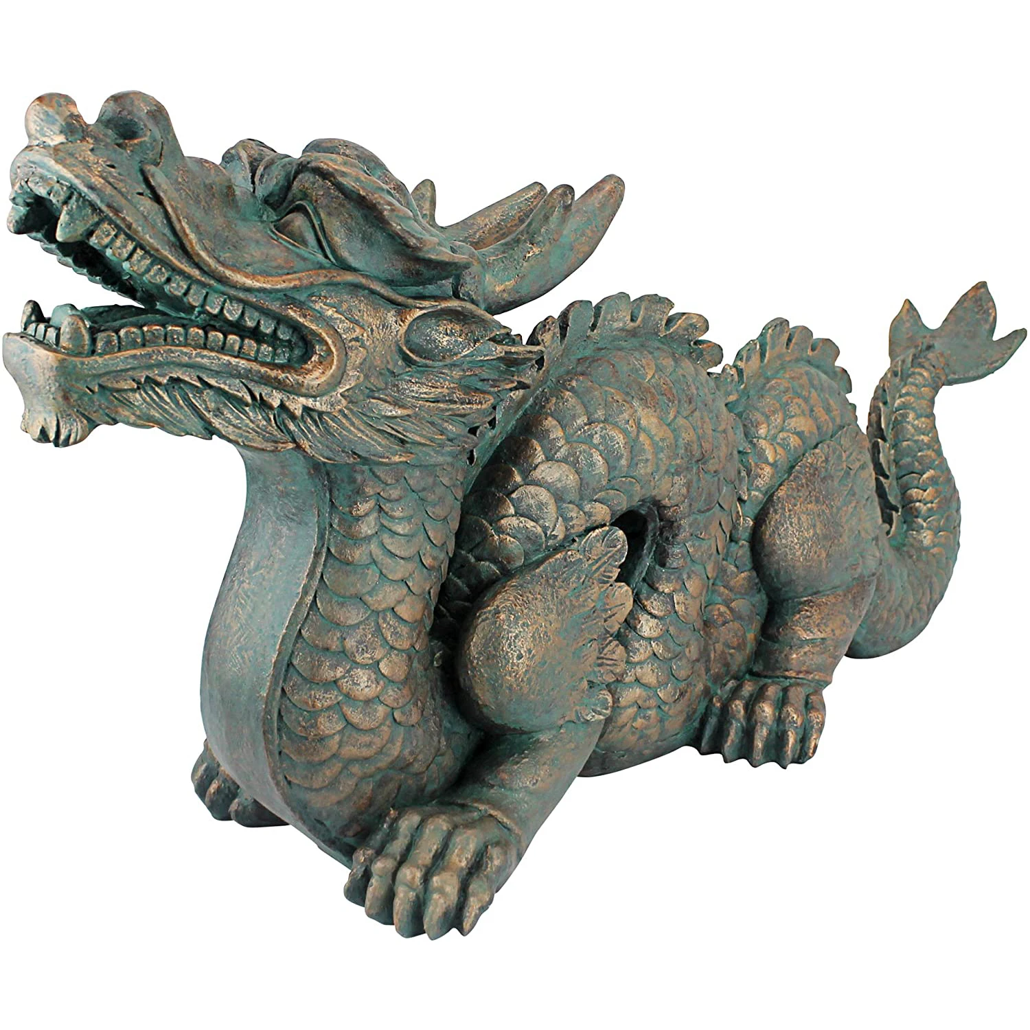 Dragon Statue Large Fengshui Garden Park Decor Fiberglass Animal Life-Size Dragon Yard Statues