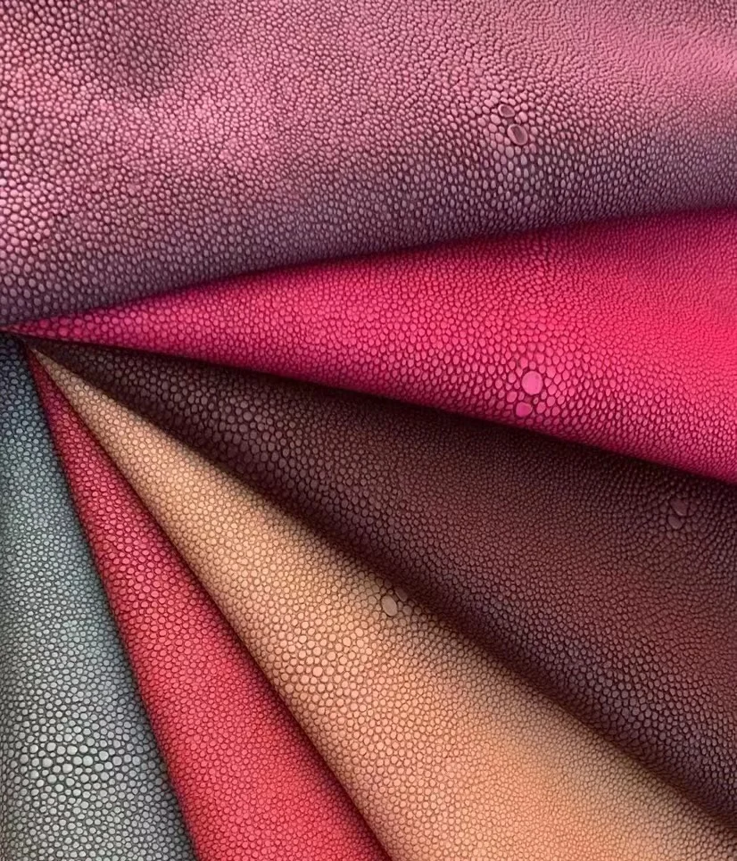 Luxury Shagreen Skin Embossed Matt PVC Faux Leather For Making Handbag Shoes Furniture Upholstery