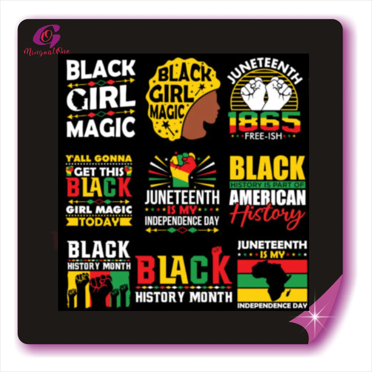 2023 Fashion New Customized Juneteenth Black Queen Design Heat Press Printing Transfer T shirt Vinyl Sticker