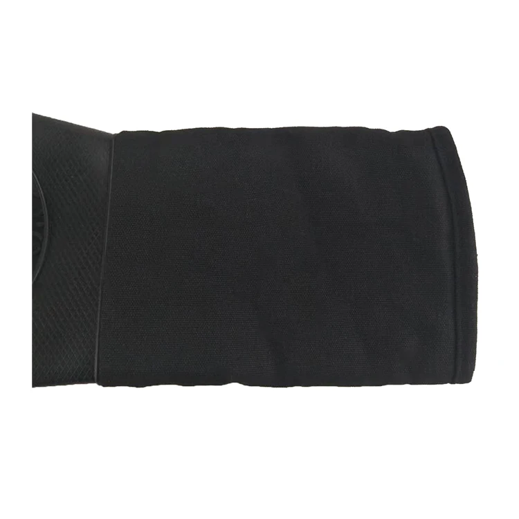 high quality fashionable Black cotton oven mitt Heat Resistant long silicone oven mitts