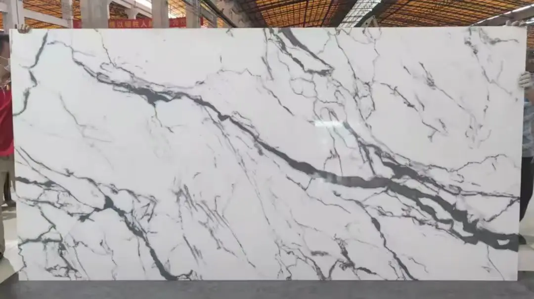 White and Gold Style Stone for porcelain slabs and furniture sintered Stone