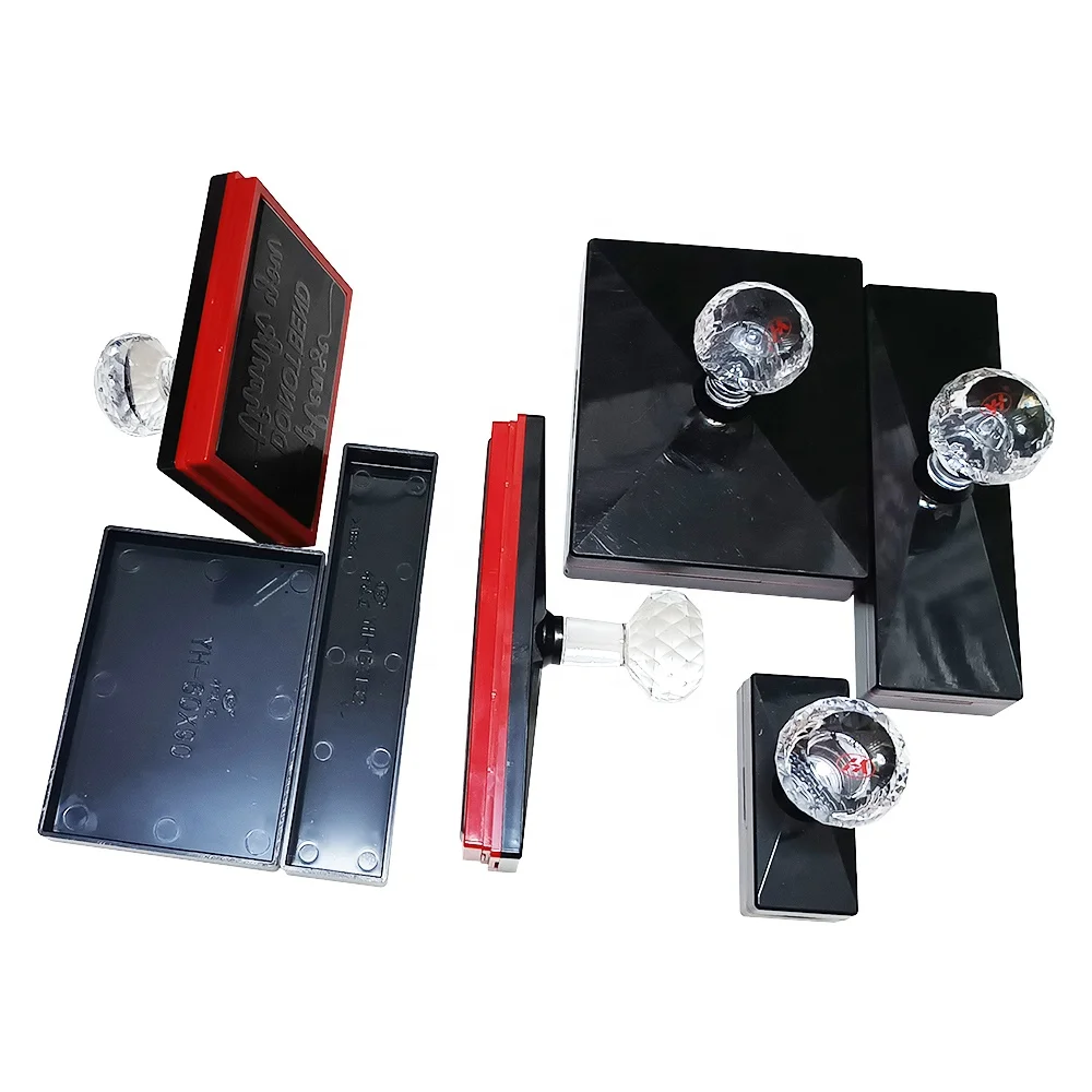 Premium crystal handle big business office flash stamp address name for project carton custom or blank