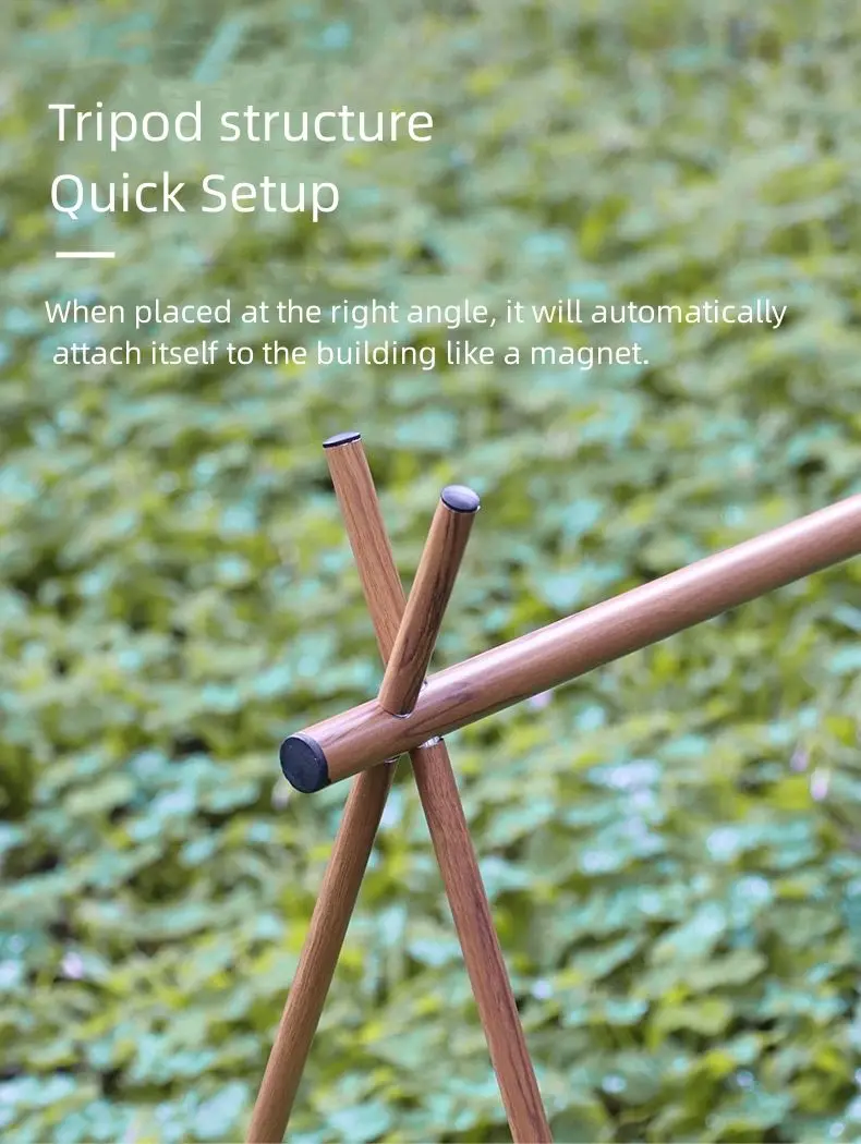 Wholesale Outdoor Portable Camping Storage Racks Foldable Ultra Sturdy Lightweight Camping Tripods Travel Debris Hangers