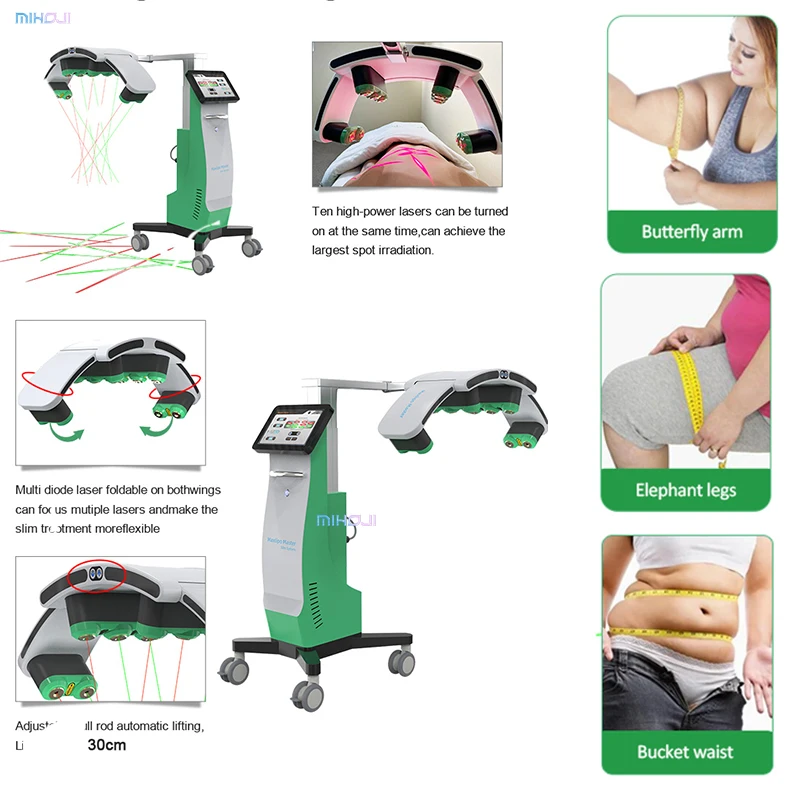 635nm Red Light 10D Maxlipo Master 532 nm Diode Cold Laser Fat Removal Machine