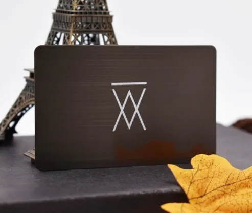 85*54 mm aluminium business card Offset Printing rose Metal business card