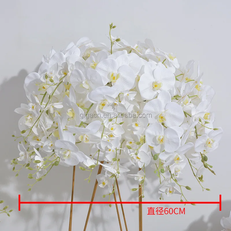 GIGA flower ball wedding wholesale Customized Event Decorative Table Centerpieces 60cm orchid white Artificial Silk Flower Ball