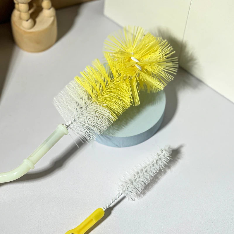 Factory supplier Safe Material 360 Degree Rotatable Handle Baby Bottle Brush Pacifier Brush Set