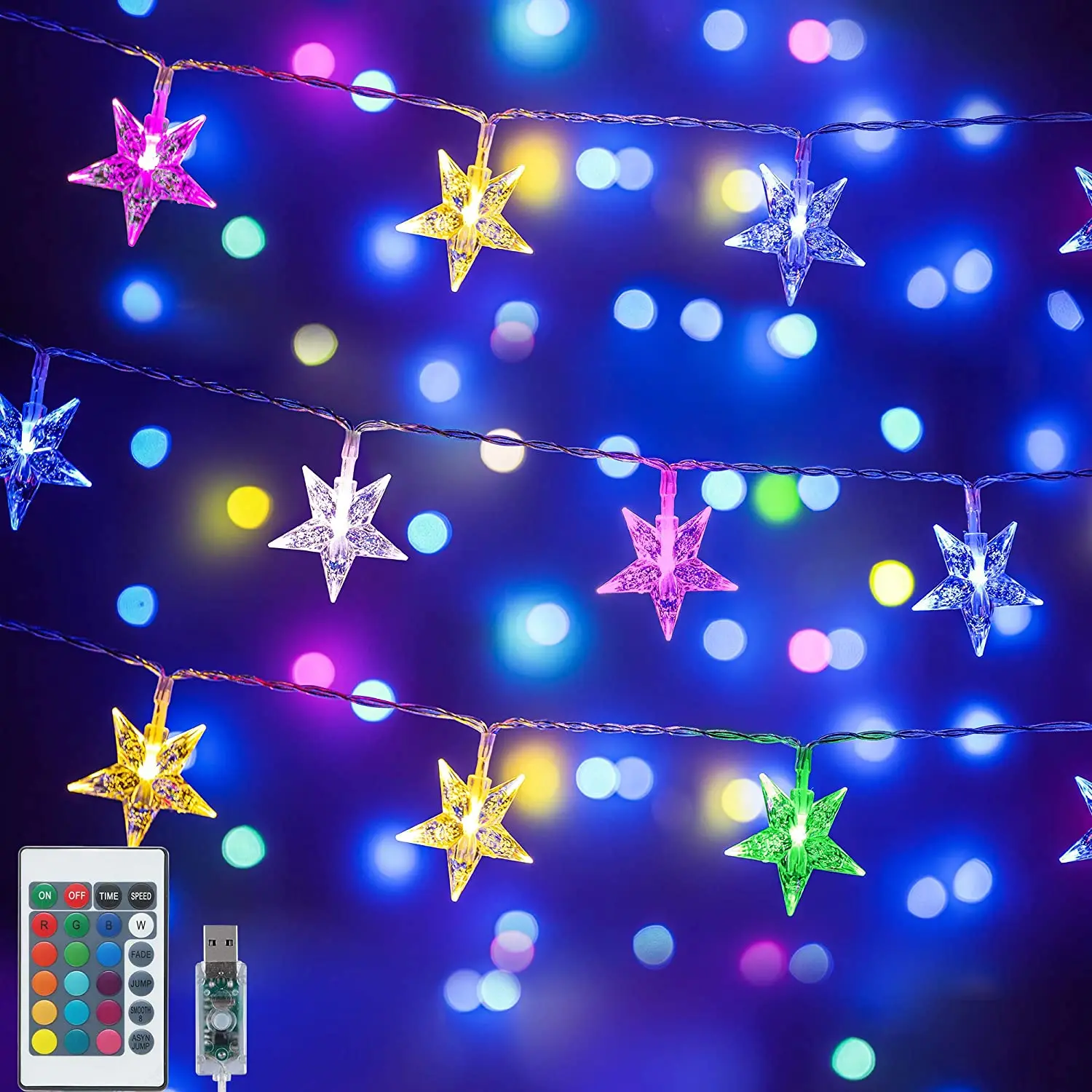 Factory outdoor led curtain decorative hanging waterproof smart bulb solar powered string lights