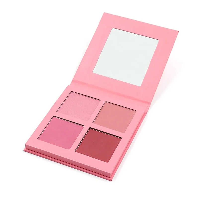 Factory OEM private label powder blusher long lasting high pigment 4 colors cosmetic makeup blush
