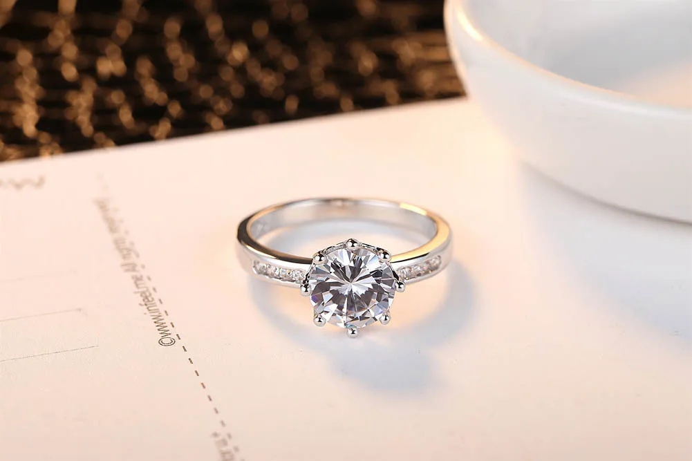 
2021 wholesale custom spot zircon platinum plated ring engraved ring men and women ring halo set 