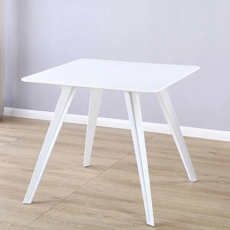 BaZhou factory wholesale oval square design white gloss dining table with chairs modern